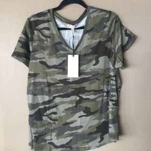 New camo v-neck tee shirt
